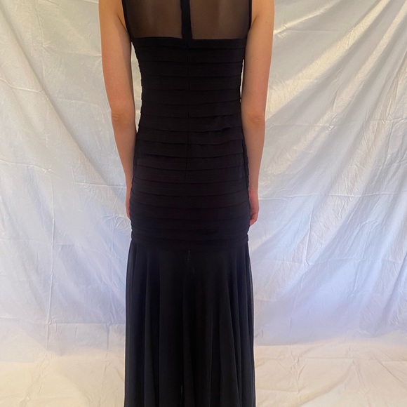 Navy high neck long dress - Picture 4 of 5
